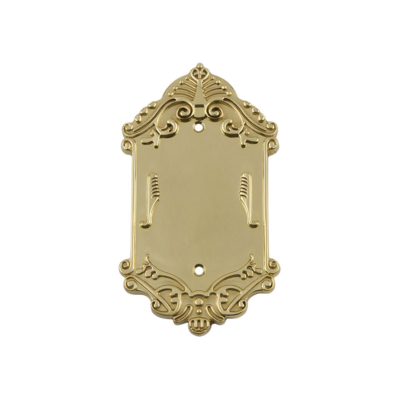 Victorian Blank Wall Plate, Polished Brass