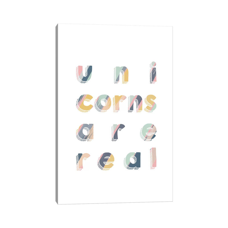 Unicorns Are Real by Orara Studio - Wrapped Canvas Gallery-Wrapped Canvas Giclée, 20.32 cm H x 30.48 cm W