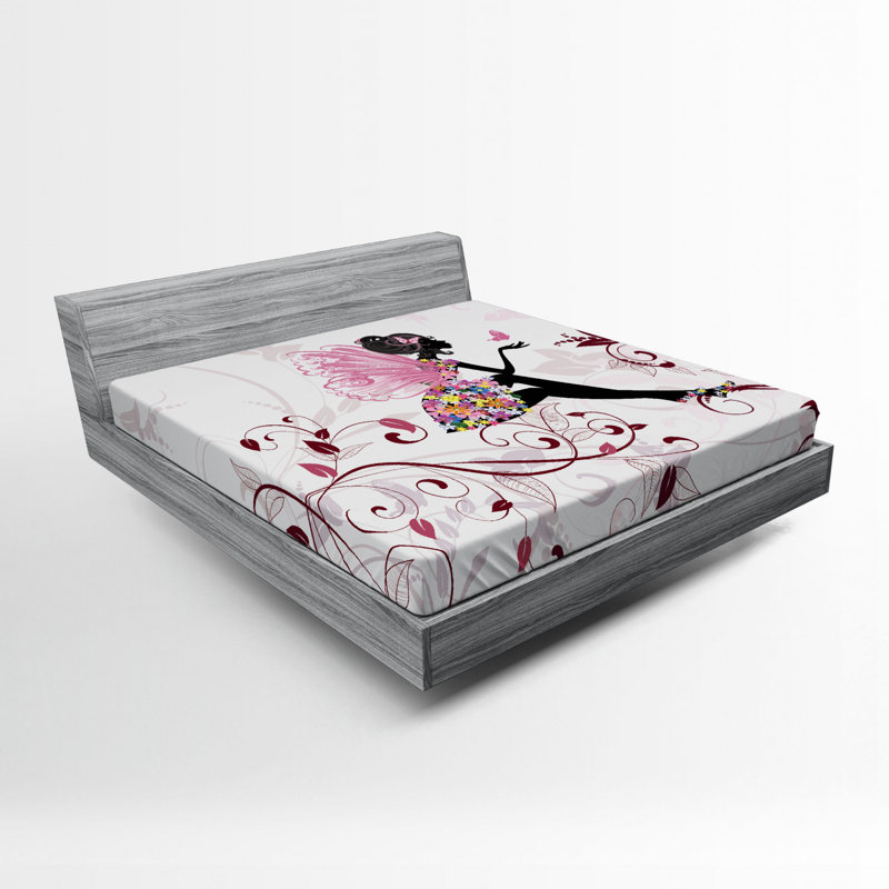 Microfiber Floral Fitted Sheet, Full/Double Fitted Sheet