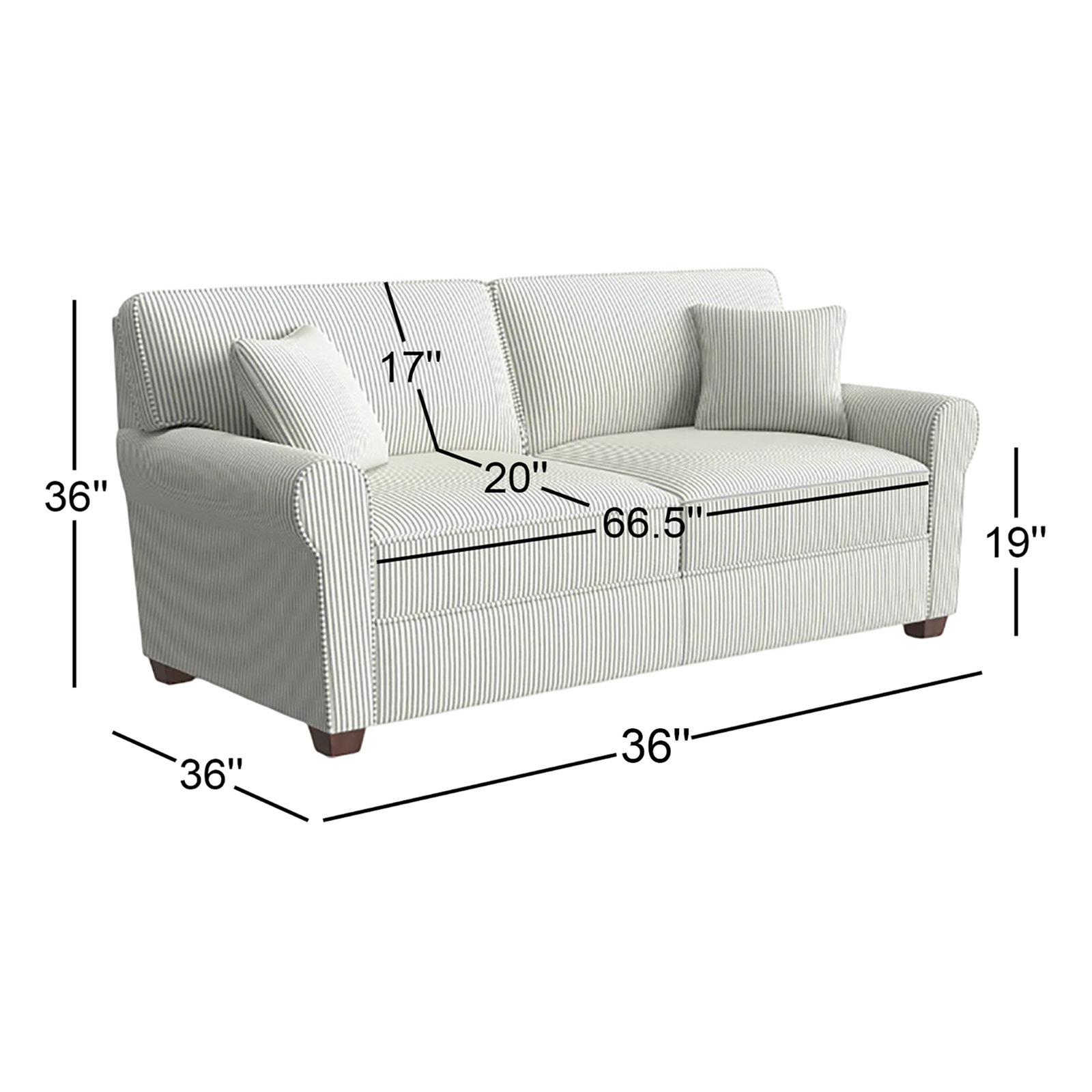Shannon 36" Sofa Bed, Dark Walnut, Cruise Adrift
