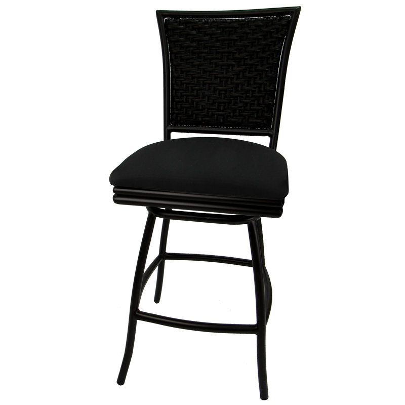 Tabouret de bar 26 po avec coussin, Noir