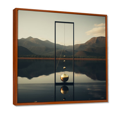 Golden Sphere of Zen Serenity - Abstract Landscape, art mural
