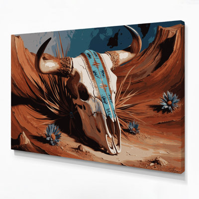 Southwestern Animals Skull and Bones 48 Brown Canvas Wall Art