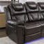 Fauteuil inclinable manuel de cinéma maison avec console centrale et bande lumineuse à DEL pour le salon-1344775243