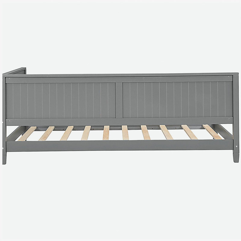 Twin Size Wood Daybed/Sofa Bed, Grey, 30.7" H x 79.8" W x 41.9" D