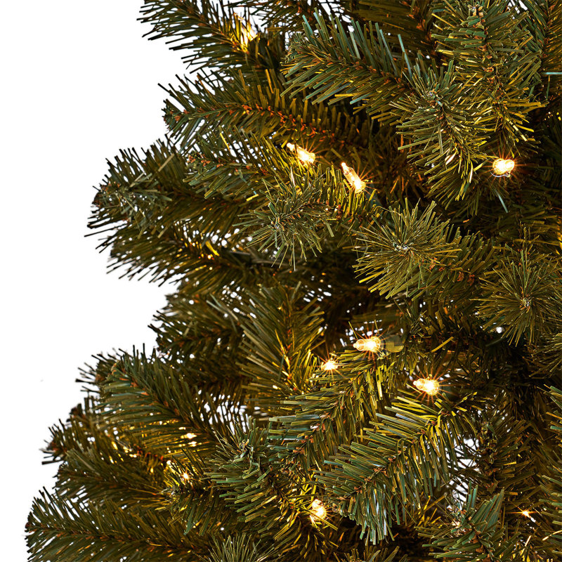 7' Noble Hinged Tree with 500 MultiLights-UL, Clear/White