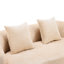 Canapé de compression beige pour petits espaces de bureau, sans assemblage, rembourrage à haute densité crème incurvé avec accoudoir rond et 2 coussins pour chambre à coucher, style élégant-431437406