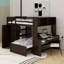 Lit mezzanine double avec lit autonome, tablettes, bureau et garde-robe-167959488