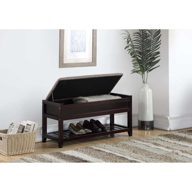 Banc avec rangement pour chaussures Rouen, blanc, Espresso