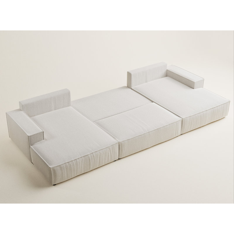6 Seater Reclining Corner Sofa , Cream