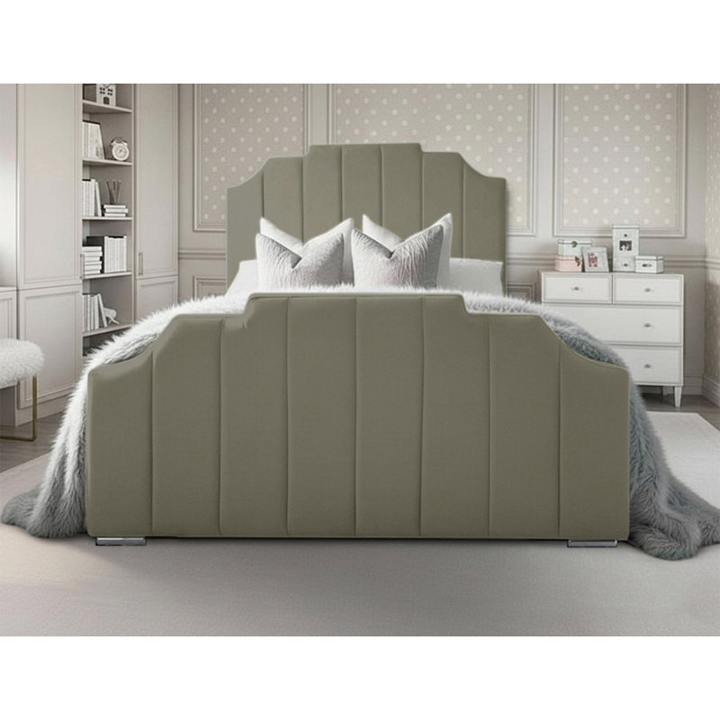 Tyrion Upholstered Bed , Kingsize (5'), Asphalt