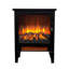 Foyer électrique 18 pouces, noir, effet de flamme 3D, double protection, chaleur 1400W / 700W, 5000, 50000 heures de DEL, vue à trois côtés, boutons mécaniques simples, pied amovible, poignée de porte dorée