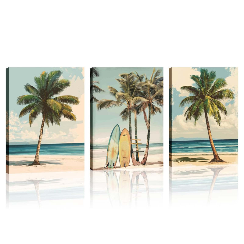 3 Piece Wrapped Canvas Print, 60 cm H x 40 cm W