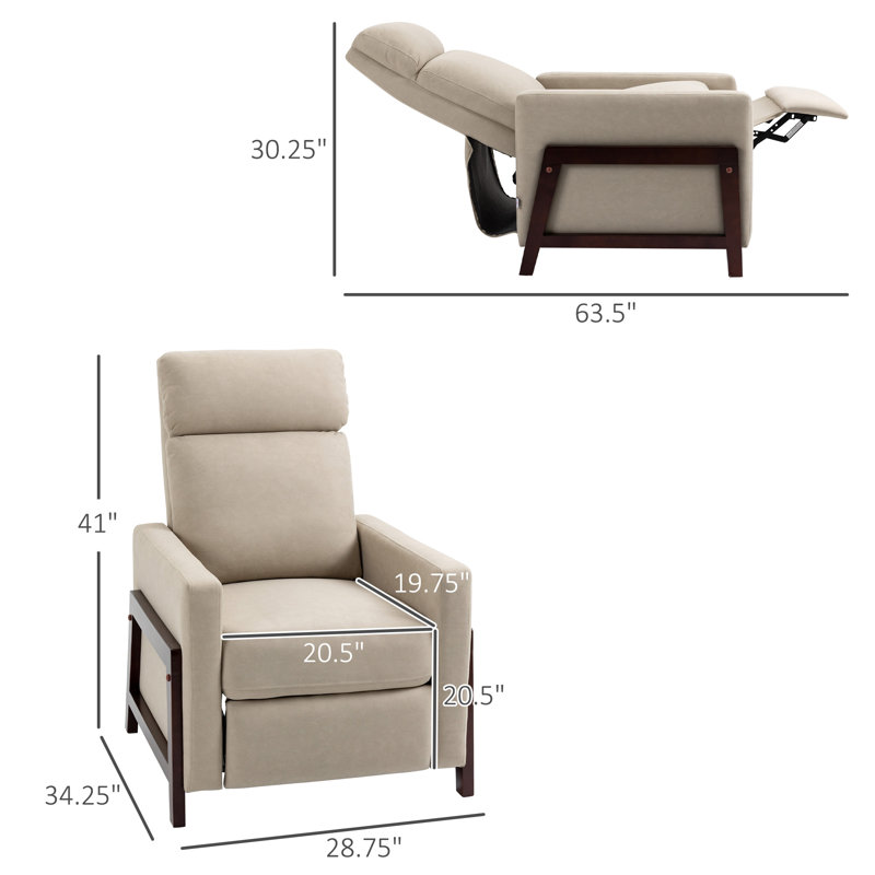 Fauteuil inclinable avec repose-pieds Califf, Crème