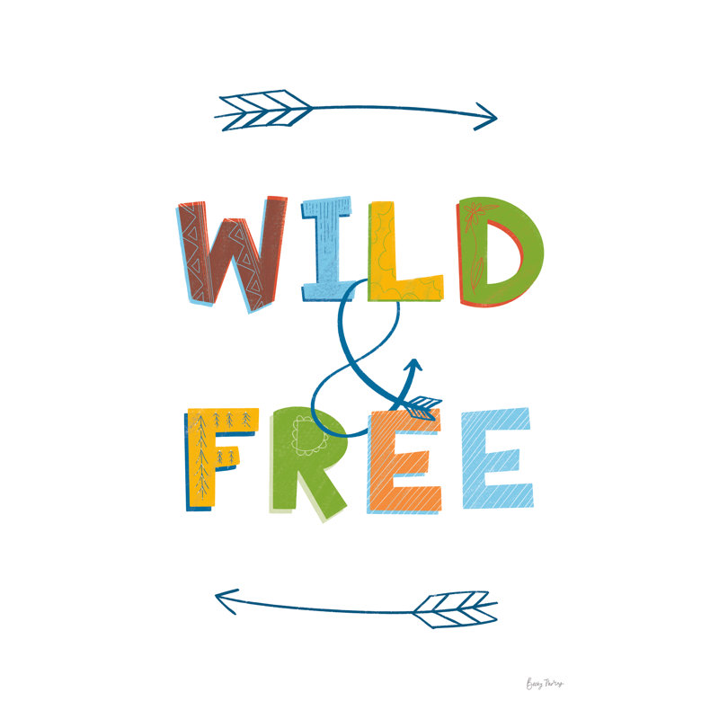 Wild and Free by Becky Thorns - Typography Print, Black Floater Framed, 91cm H x 61cm W