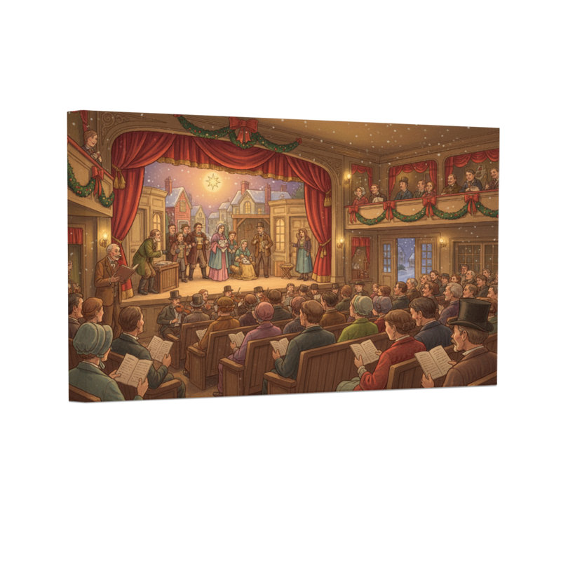 Scène de chant de Noël avec théâtre de Noël