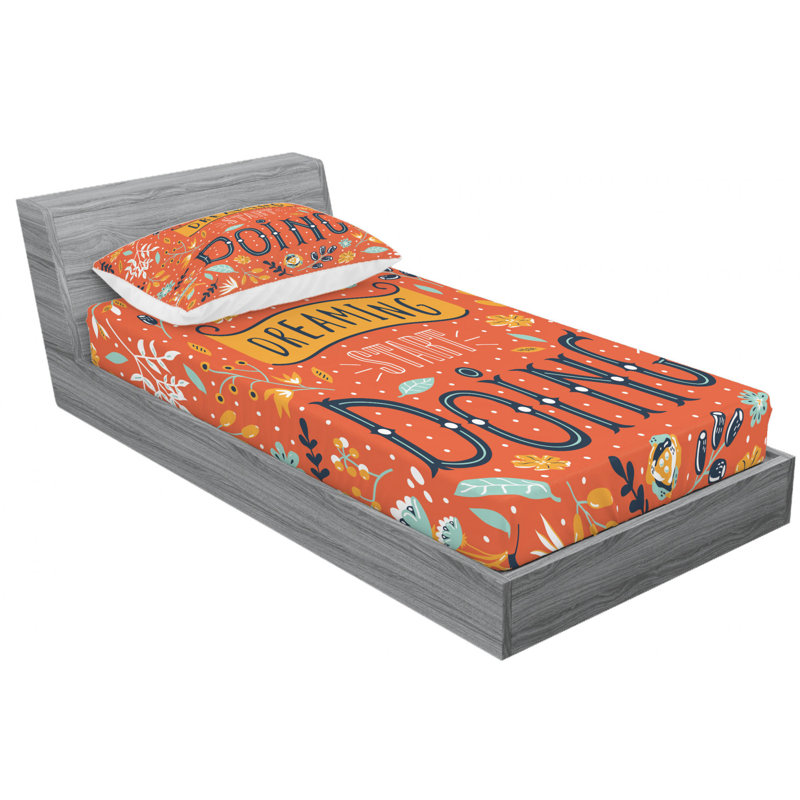 Microfiber Floral Sheet Set, Twin Sheet Set with Fitted Sheet