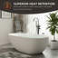 Baignoire autoportante de 59 po en résine solide à surface solide de conception contemporaine avec bonde escamotable et trop-plein, certifiée Cupc, blanc mat-120747183