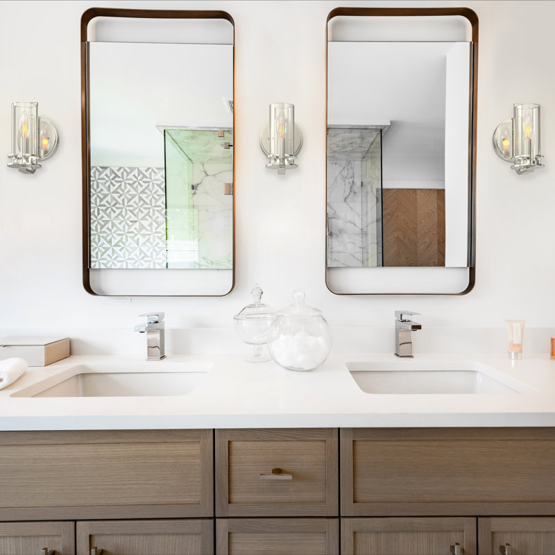 Algimas Dimmable Bath Sconce, Brushed Nickel