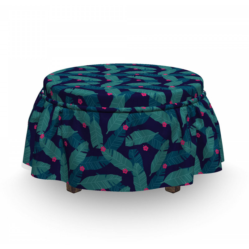 Housse pour repose-pieds fleur feuilles de banane