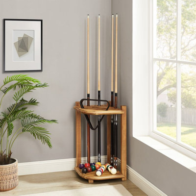 Corner Pool Cue Floor Rack