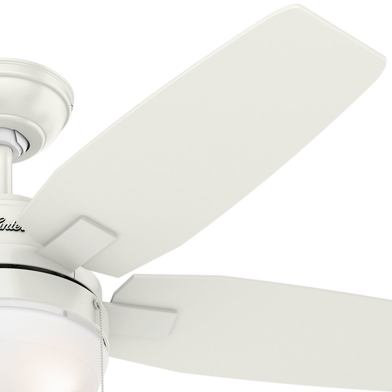 117cm Ceiling Fan with Light Kit, Fresh White/Bleached Grey, Fresh White