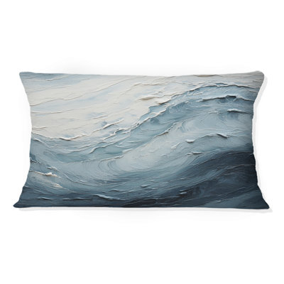 Coussin Minimalisme noir et bleu Paint Wave II - Coastal