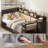 Space Saving Twin Corner Daybed with Desk, Bookcase and Storage Drawers-267975555