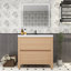 Meuble-lavabo simple 35,5 po avec plateau en acrylique Rosner-2145215218