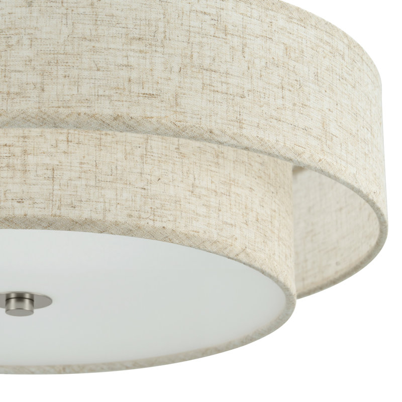 Lustre semi-encastré en tissu 4 lumières Maskell, Nickel
