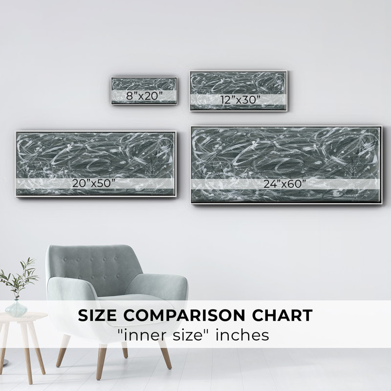 Static Scramble II - Framed Canvas, 8" H x 20" W