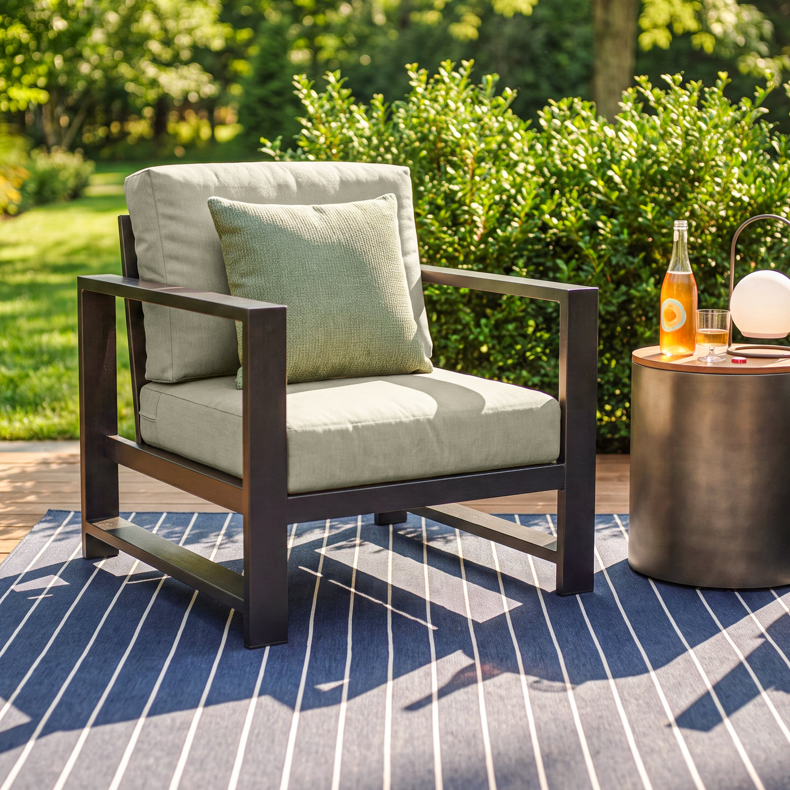 Dulcie Sunbrella® Patio Lounge Chair, Sunbrella Spectrum Dove