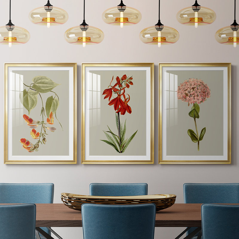 Botanical Array VI - Impression sur mesure encadrée de qualité supérieure - 3 pièces, H 19 po x l 27 po