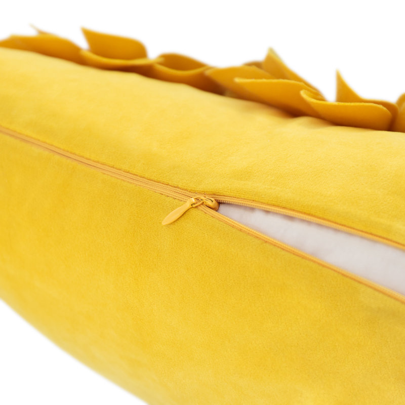 Sunflower Lumbar Rectangular Indoor/Outdoor Pillow Cover, Yellow/White