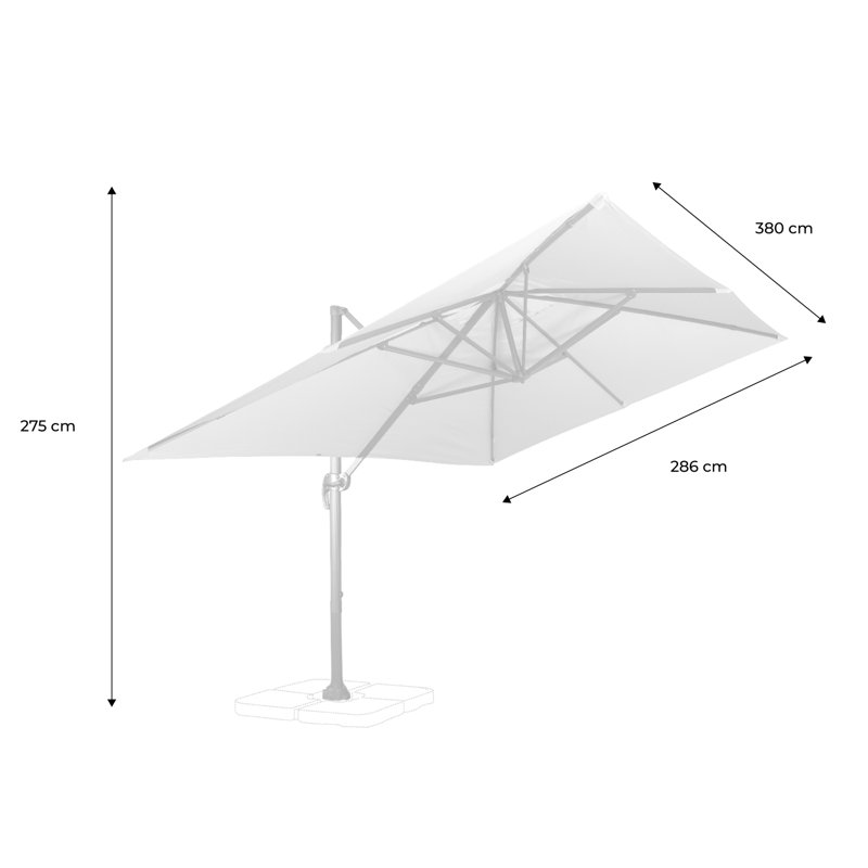 Brantson 380cm X 286cm Rectangular Cantilever Parasol, Brown