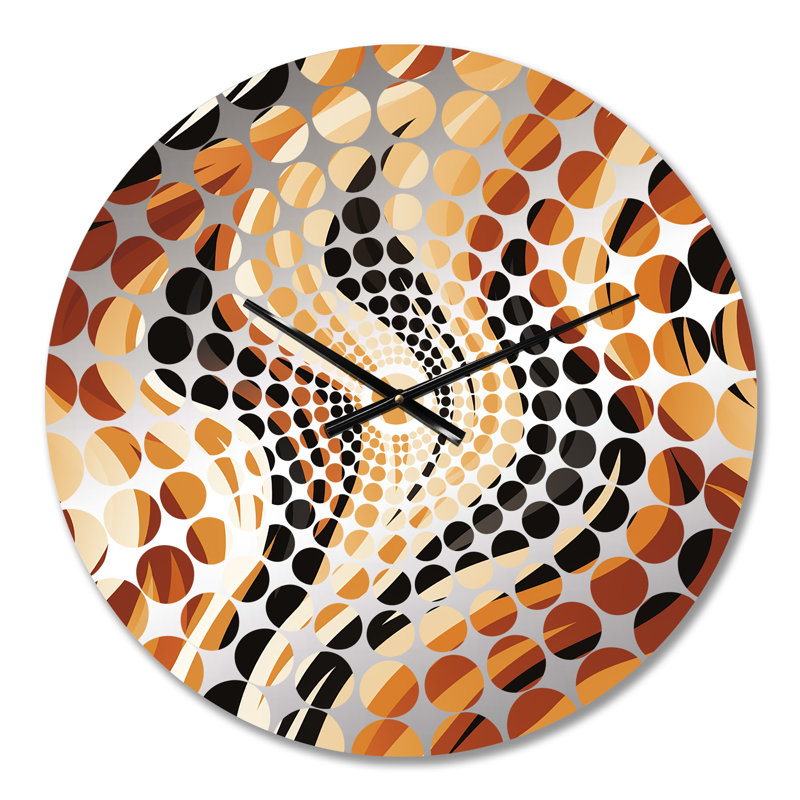 Horloge murale abstraite à rayures zébrées moka, Médium