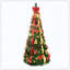 Arbre de Noël pop-up floqué avec 150 lumières UL blanc chaud - pré-décoré avec des ornements, des flocons de neige, des rubans et un grand nœud - facile à assembler et peu encombrant-1745399131-1745399128