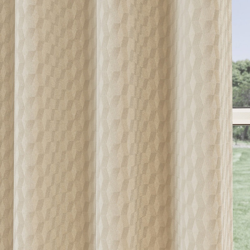 Room Darkening Curtain Panel Pair, Cream, 229cm Width x 183cm Drop