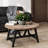 Johana Rustic Farmhouse Coffee Table with Geometric Base, Round French Country Accent Table