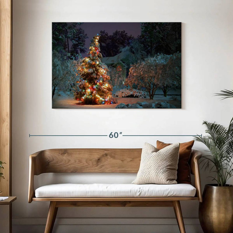 Arbre illuminé, H 30 po x l 45 po