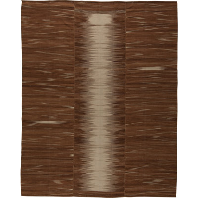 Tapis turc beige / brun moderne 10 pi 2 po x 13 pi Honaz