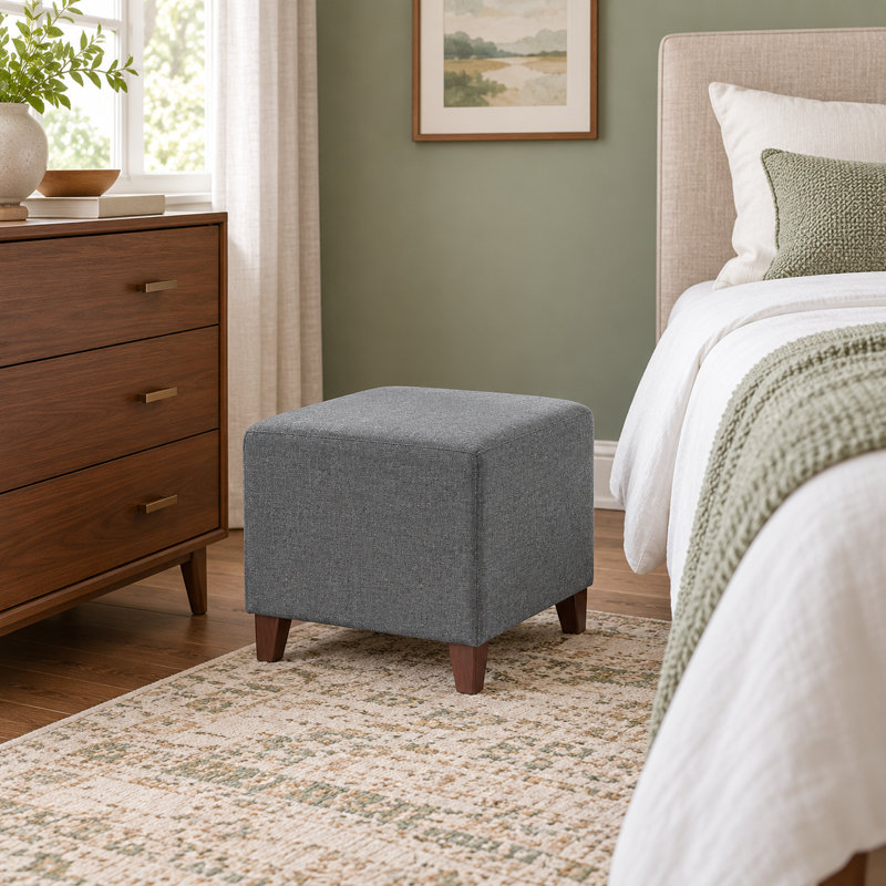 Repose-pieds standard carré de 16,34 po de largeur Moorhouse, 100 % polyester gris