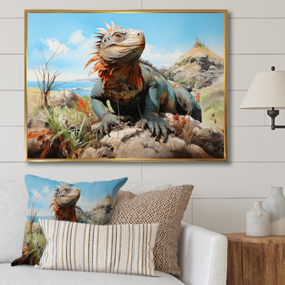 Lézard sur un rocher II sur toile