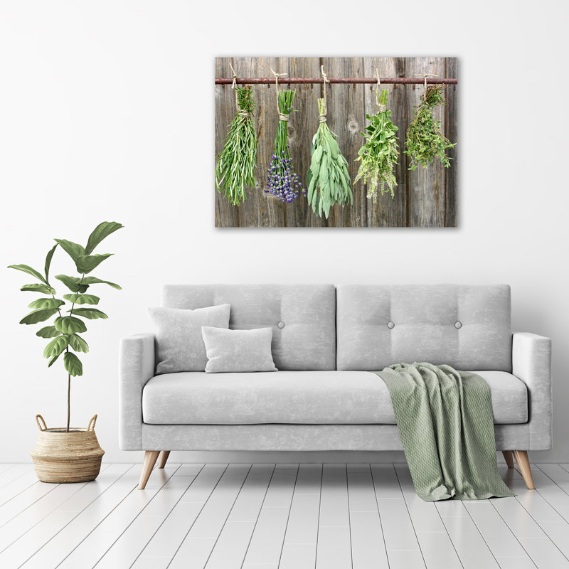 Herbs On A String - No Frame Print on Canvas