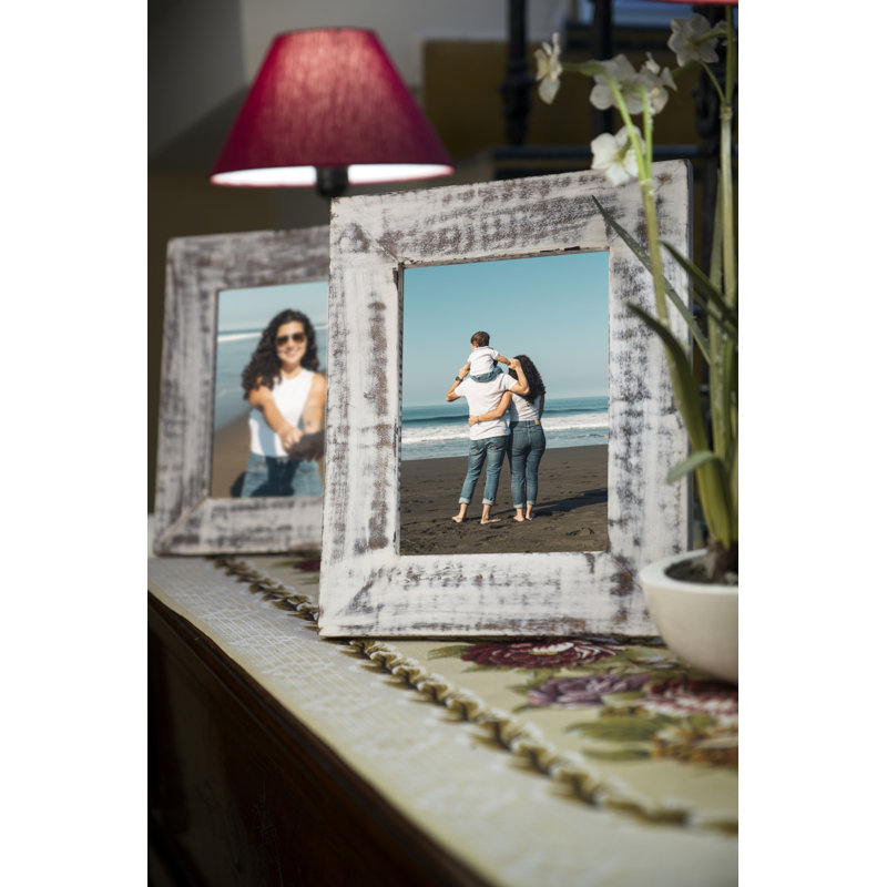 Caire Wood Matte Picture Frame, 8" x 6", White Wash