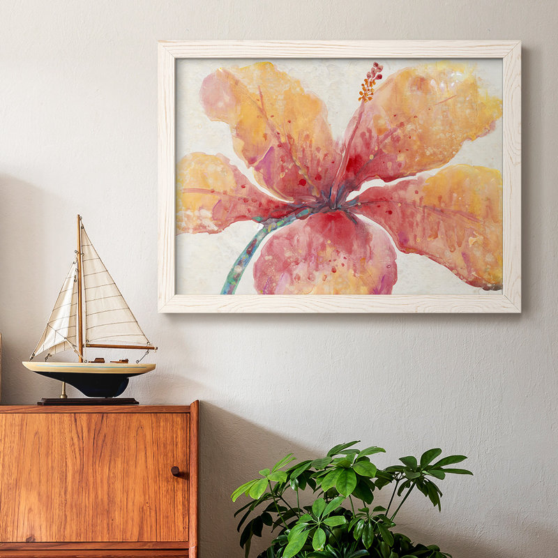 Hibiscus en fleurs, Blanc, H 22 po x l 32 po x P 1,5 po