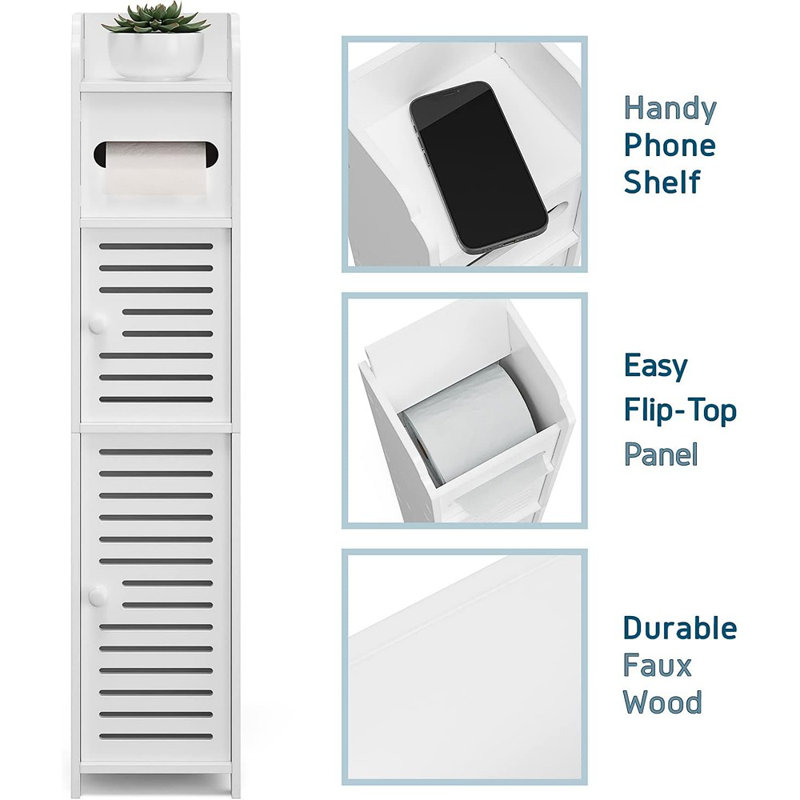 Bathroom Storage Organizer - Floor Standing With Shel...