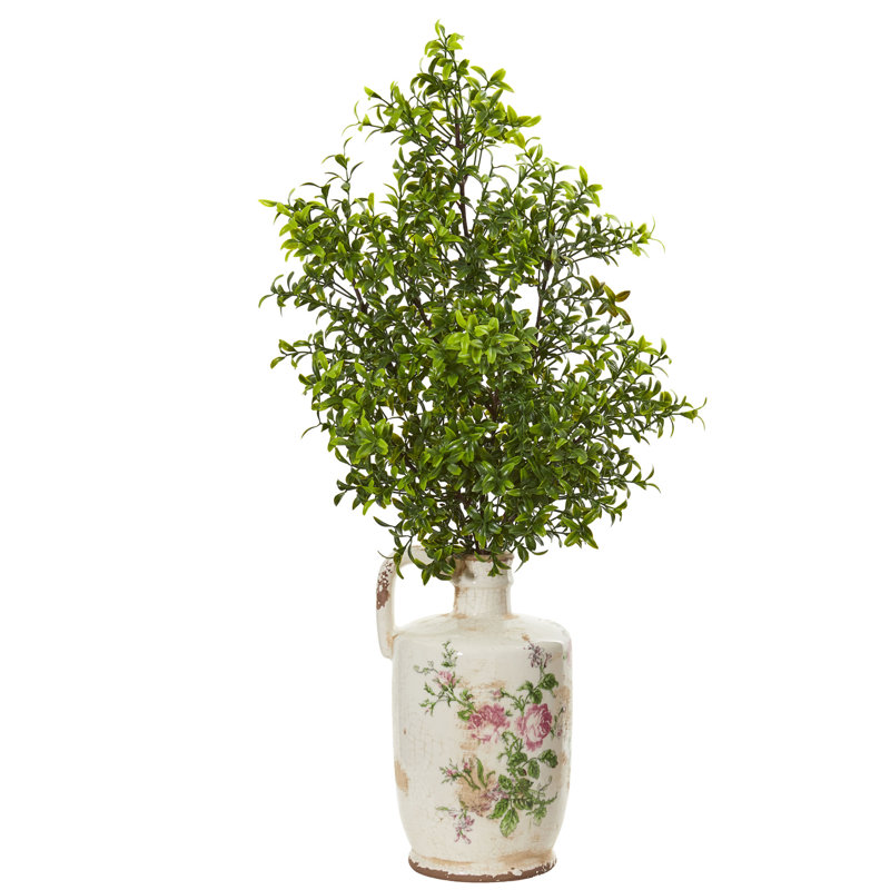 Plante buis artificielle en vase décoratif