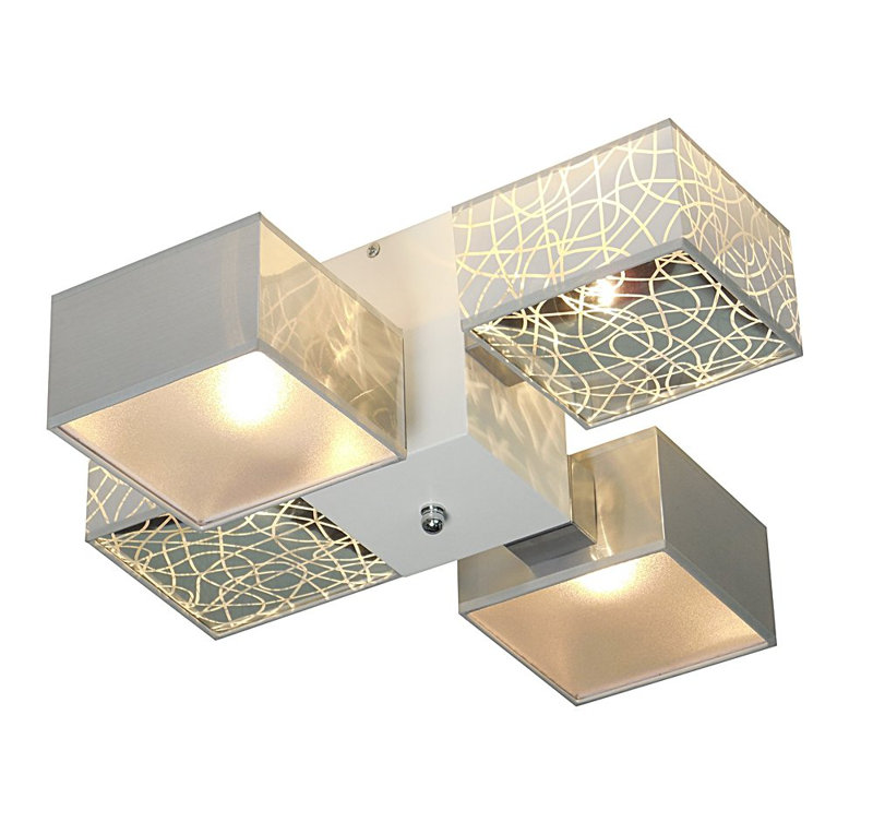 Miranda Semi Flush Mount, Light Brown, Silver/Grey