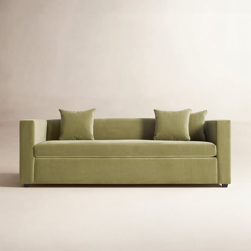 Canapé-lit Mono, Mélange de polyester velours vert Loden, Sauterelle
